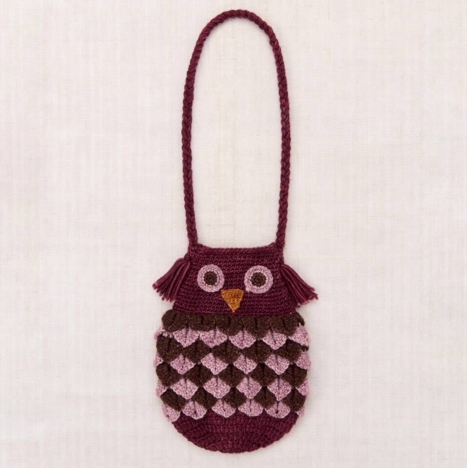 Misha & Puff 雙色貓頭鷹編織包 Owl Bag - Cambridge