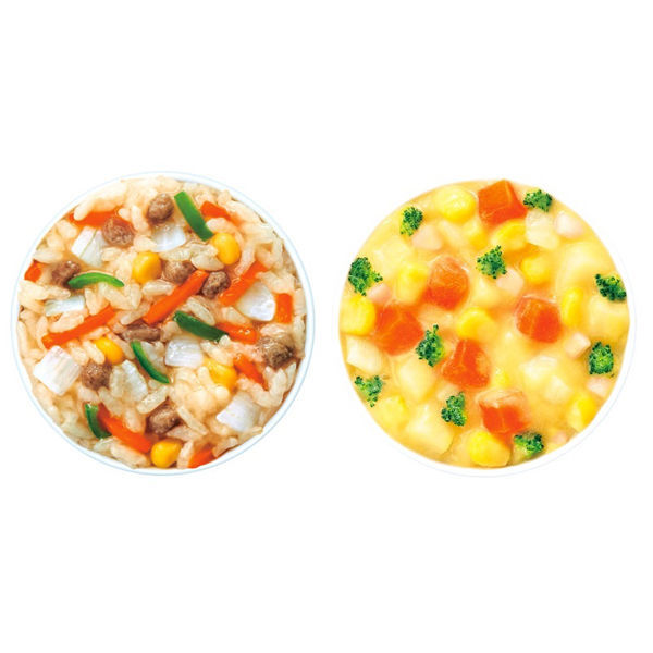 【Wakodo】BIG Ready-to-Eat Cup Colorful Veggie Pork Rice Bowl & Corn Cream Stew 210g (130g+80g) (16 Months+)