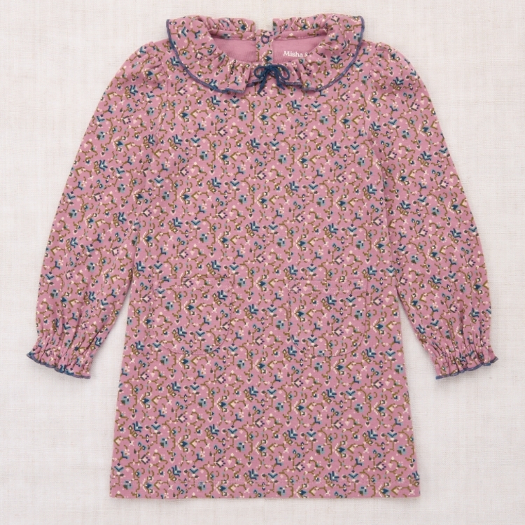 Misha & Puff 荷葉領雙口袋長袖洋裝 Pattie Dress - Antique Rose Millefleurs