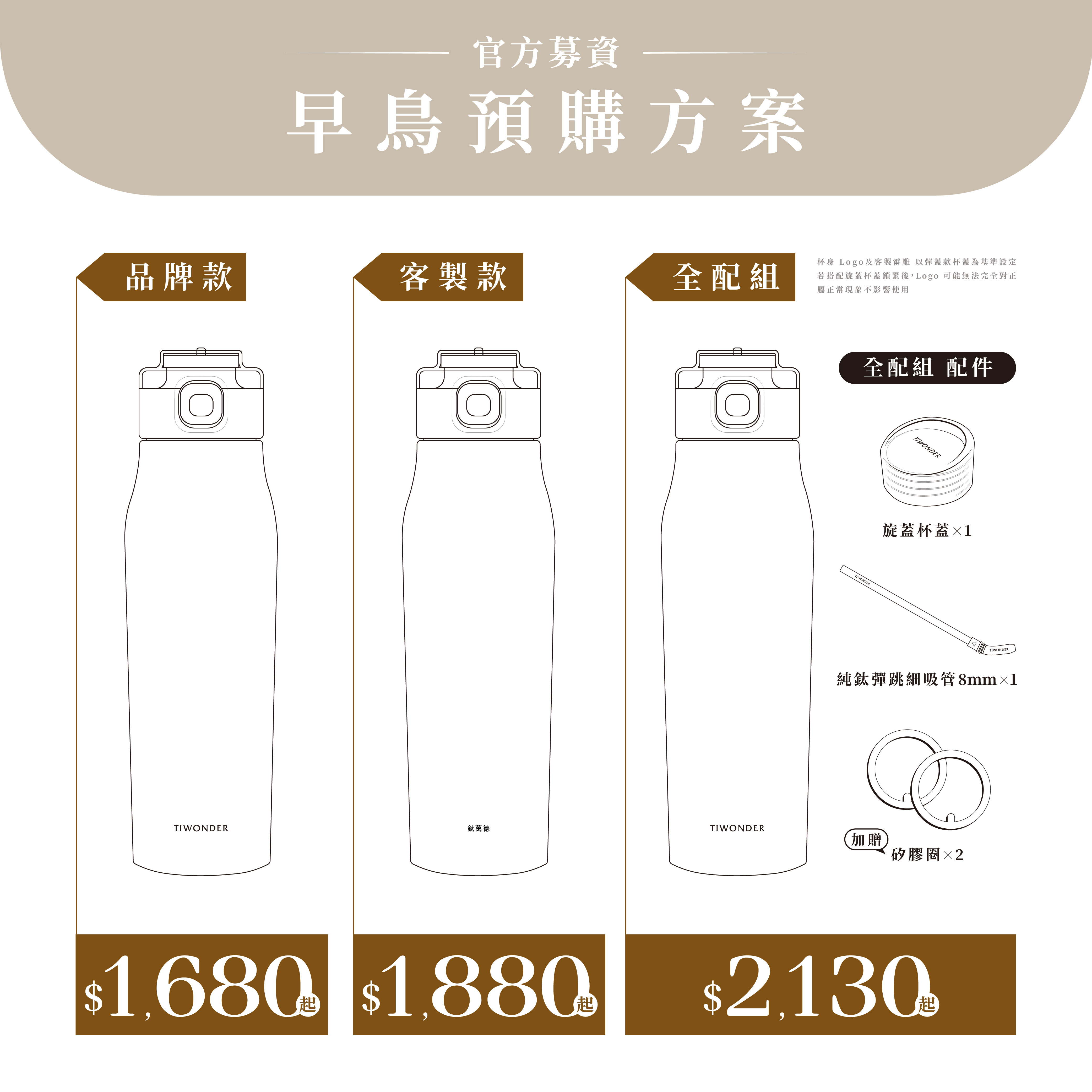 鈦輕保溫瓶｜募資方案與專屬權益