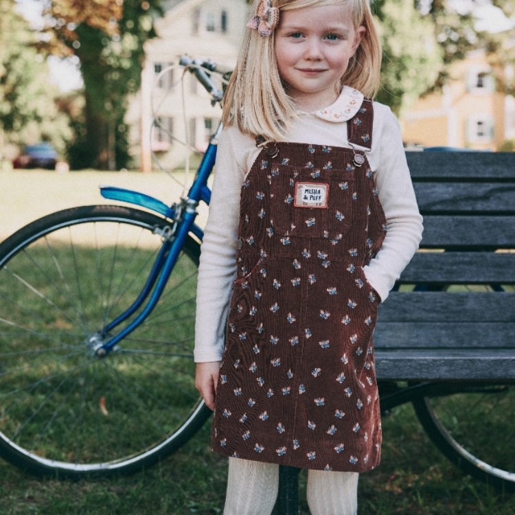 Misha & Puff 小蝴蝶吊帶裙 Corduroy Jumper Dress - Dark Roast Mariposa