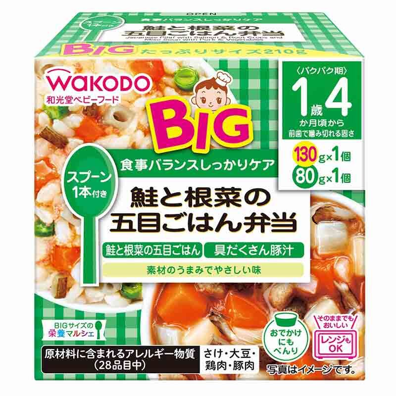 【Wakodo】Ready-to-Eat Cup Salmon Root Veggies Rice & Rich Pork Soup 210g (130g+80g) (16 Months+)