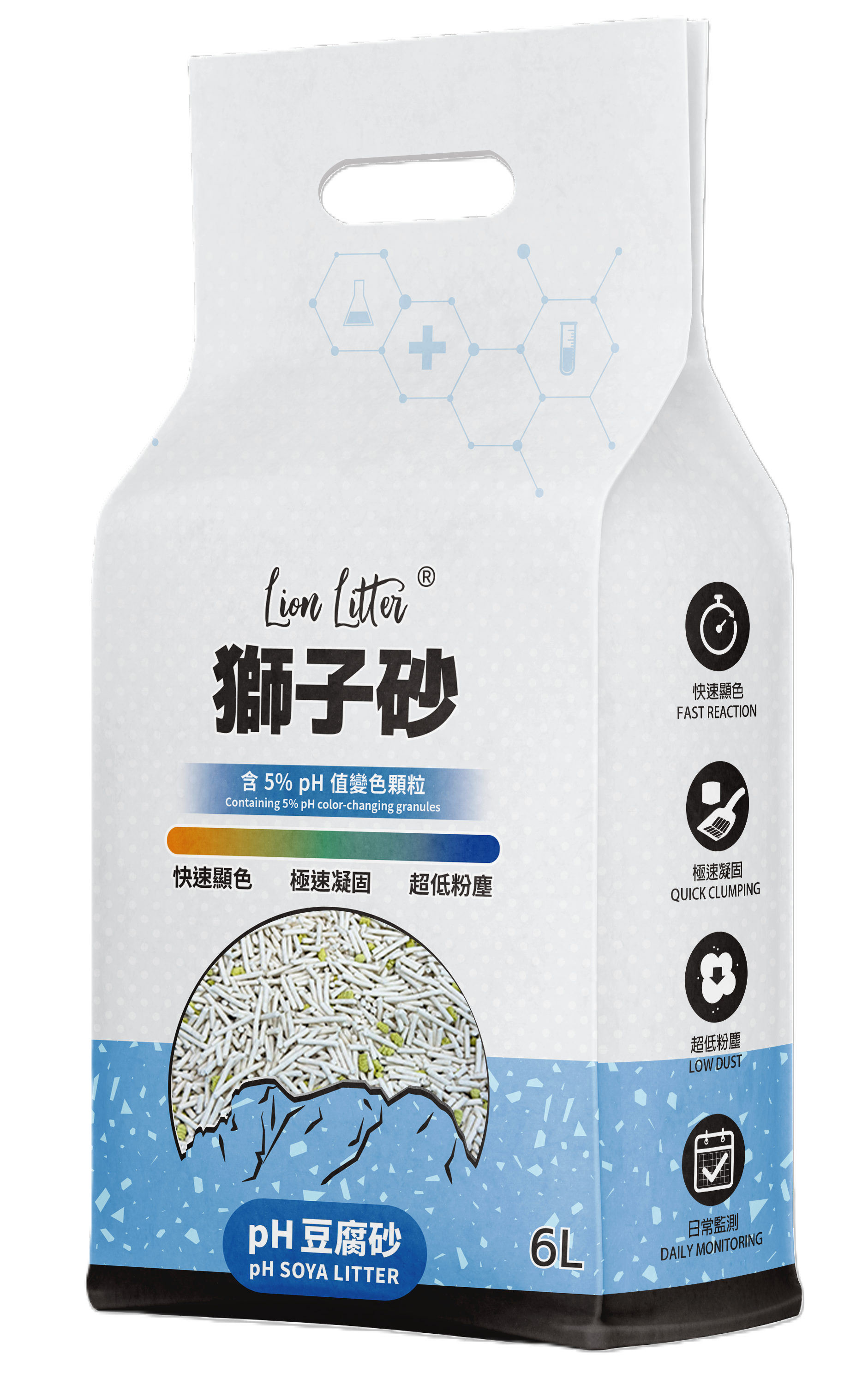 獅子砂 pH原味豆腐砂．6L