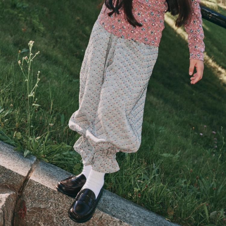 Misha & Puff 立體波點束口波浪邊長褲 Zuzu Pant - Marine Blue Celebration
