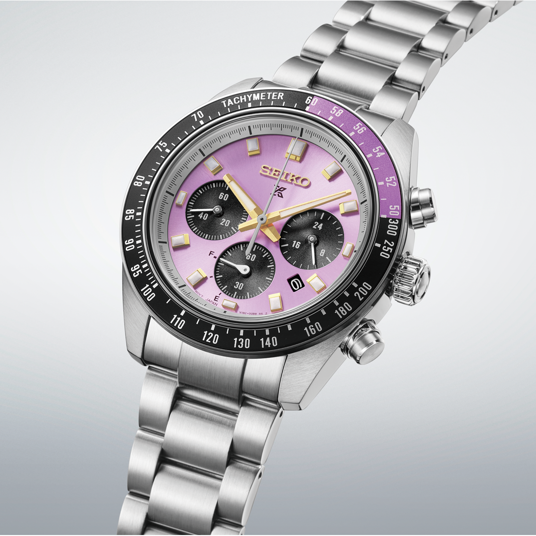 萬年鐘錶 - SEIKO PROSPEX  SPEEDTIMER 145 週年紀江戶紫紀念款太陽能三眼計時男錶 HBJ005P1 / V192-00B0P 錶徑41.4MM