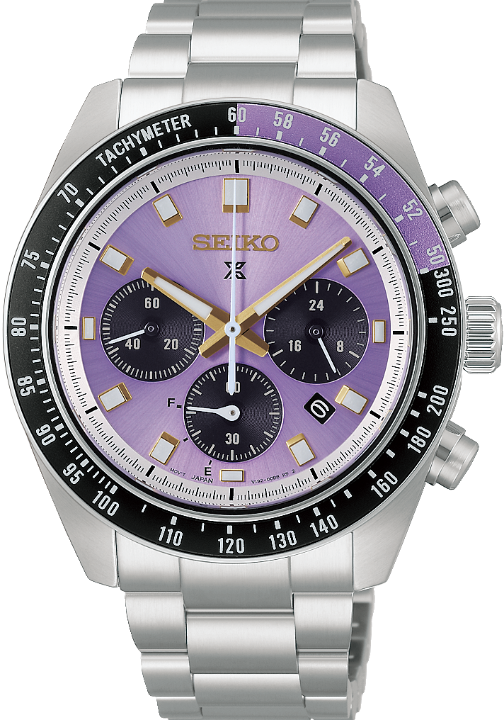 萬年鐘錶 - SEIKO PROSPEX  SPEEDTIMER 145 週年紀江戶紫紀念款太陽能三眼計時男錶 HBJ005P1 / V192-00B0P 錶徑41.4MM