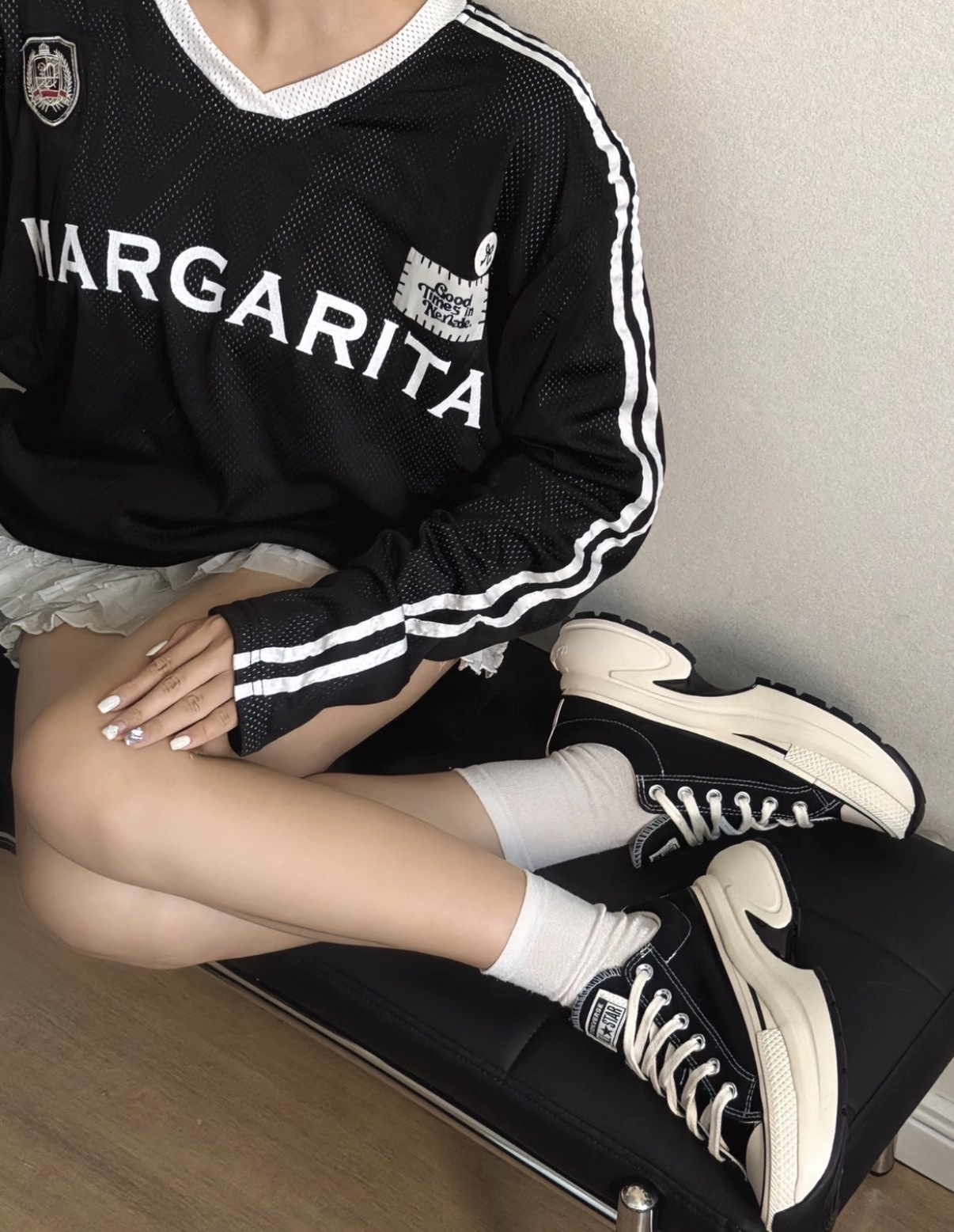 <卡寶同款✨>CONVERSE RUN STAR CRUSH 小鯊魚 厚底鞋 增高 Karina代言同款 黑色