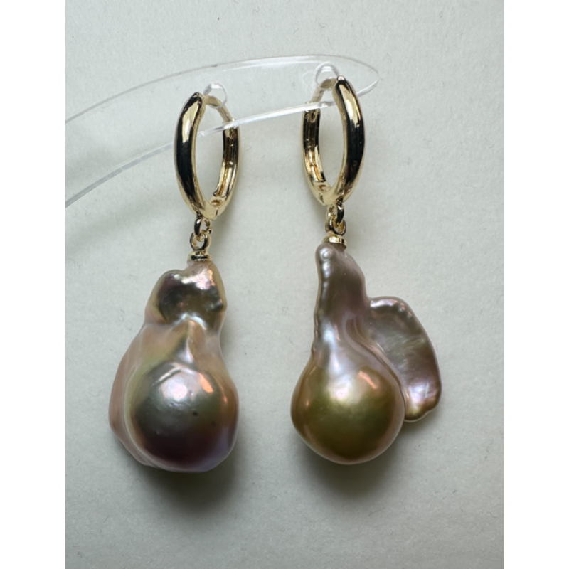 HKAG0821-024 巴洛克耳環 [一對] (合金鍍金) (L SIZE / 17-24MM) (A24)