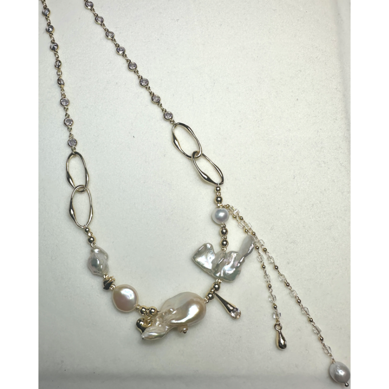 HKAG0821-032 巴洛克設計款頸鏈 [45CM長] (合金鍍金) (L SIZE / 15-27MM) (A32)