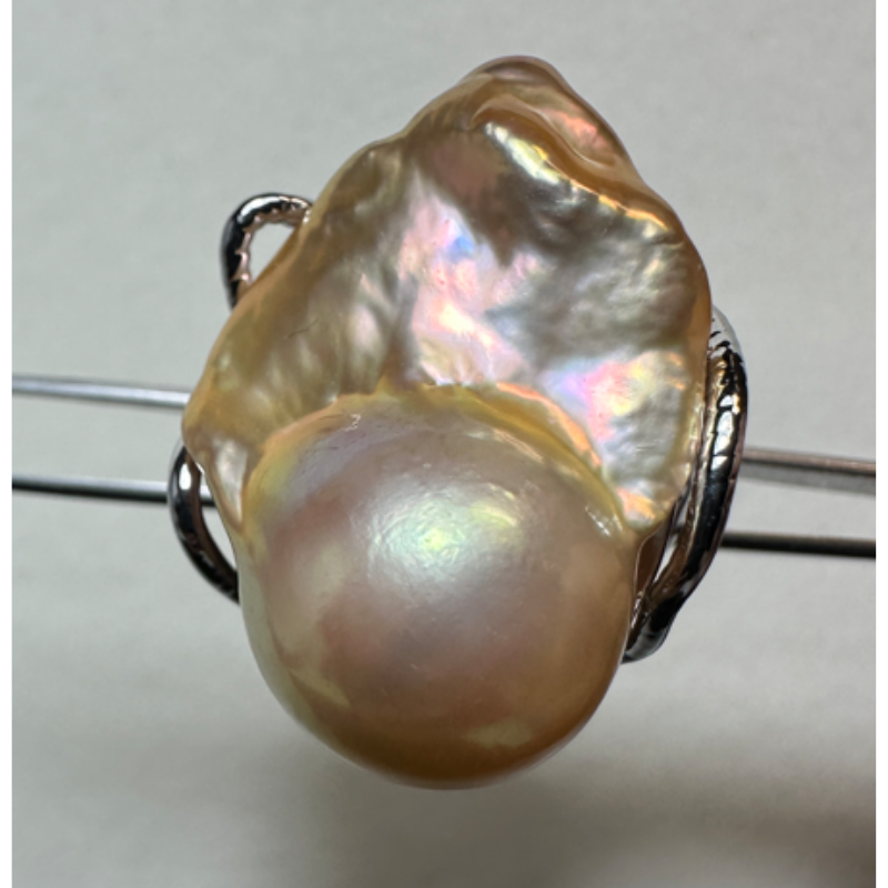 HKAG0821-066 巴洛克戒指 (合金鍍銀) (L SIZE / 14-27MM) (A66)