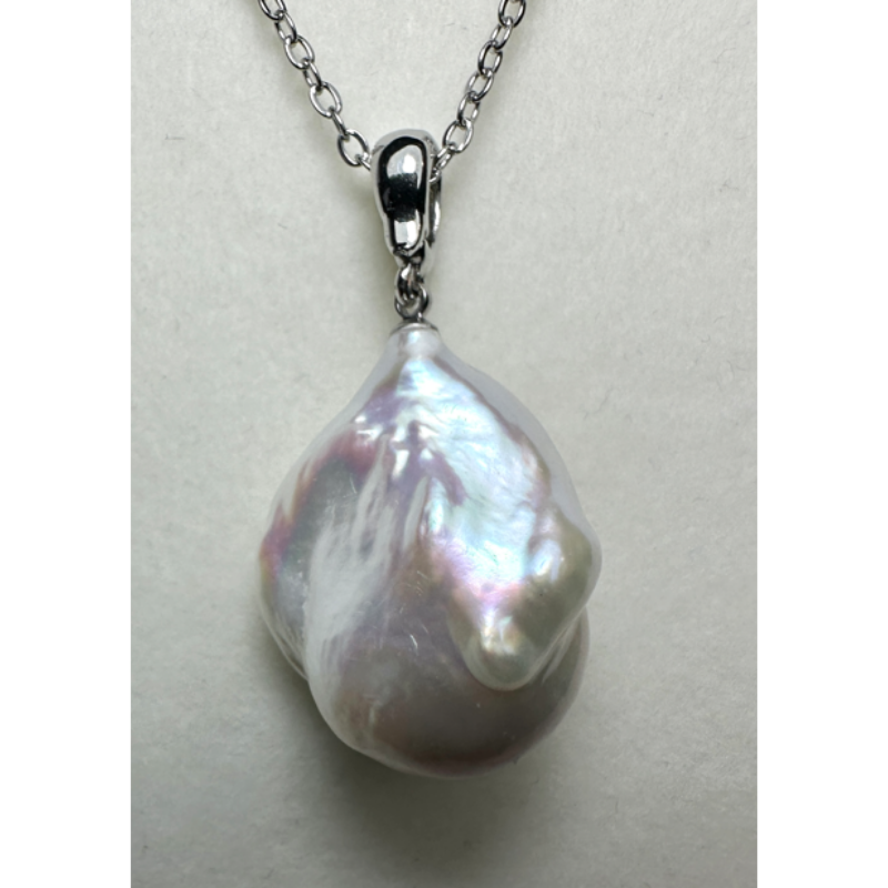 HKAG0821-062 異形珍珠頸鏈 [大] (合金鍍銀) (L Size / 15-24MM) (A62)