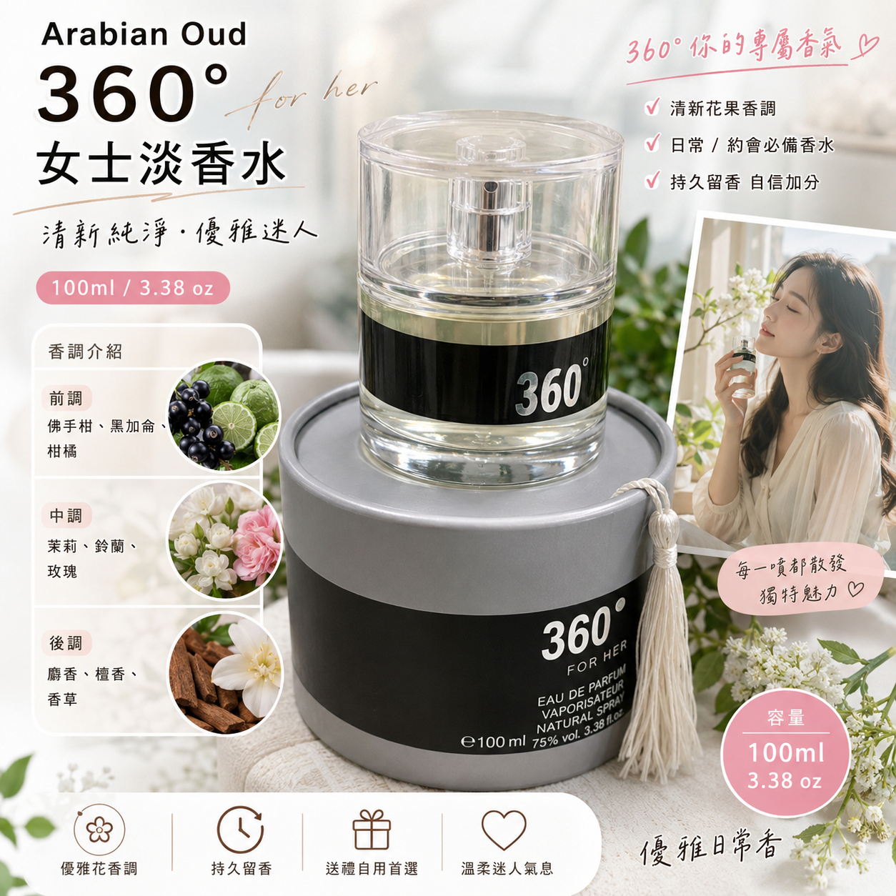 【現貨】LL051534 Arabian Oud 女士 360 淡香水 3.38 oz