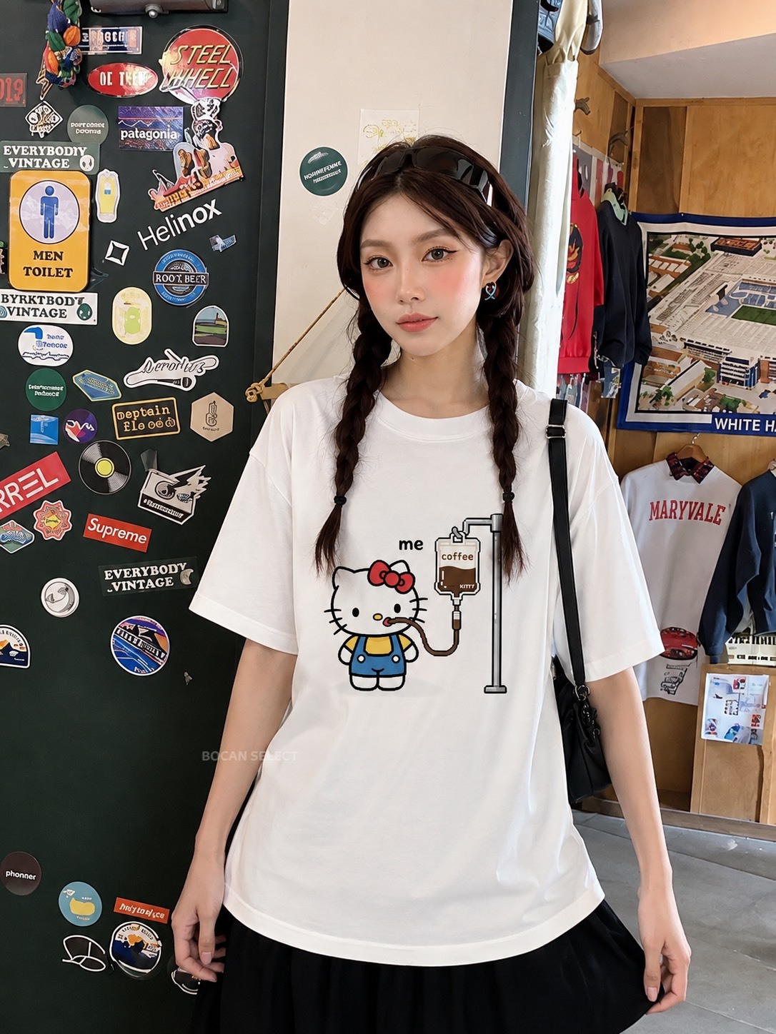 KITTY 咖啡續命 圓領 短袖 短T
