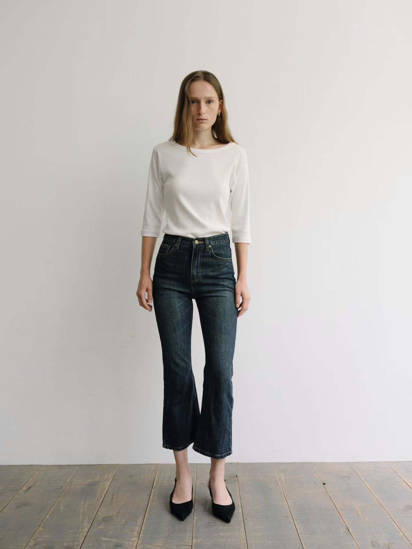 AB2685 Boat Neck 3/4 sleeve Tee
