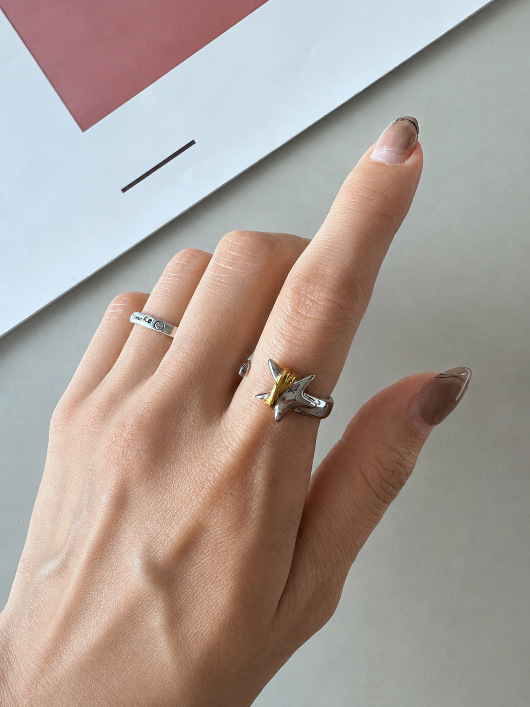 original bicolor star ring