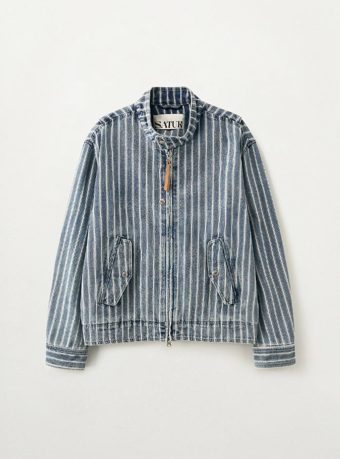 【預購】SATUR ZKR082004 男裝拉鏈夾克外套 (藍色)