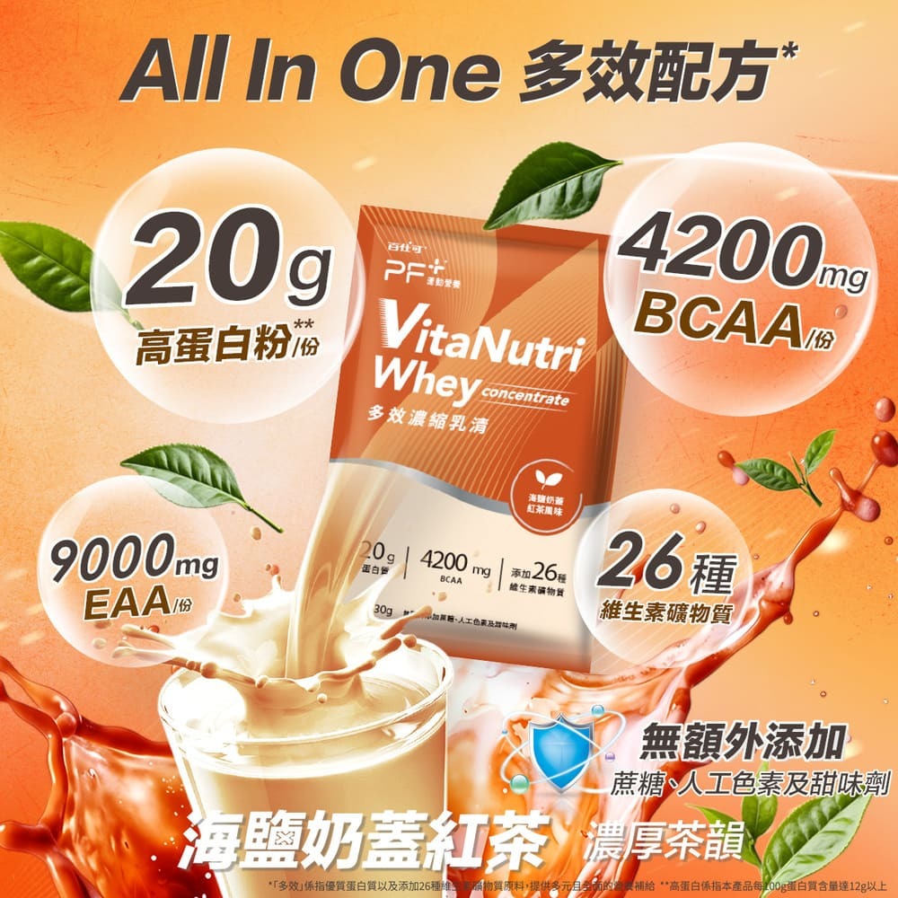 百仕可PF+運動營養 多效濃縮乳清蛋白粉 all in one配方