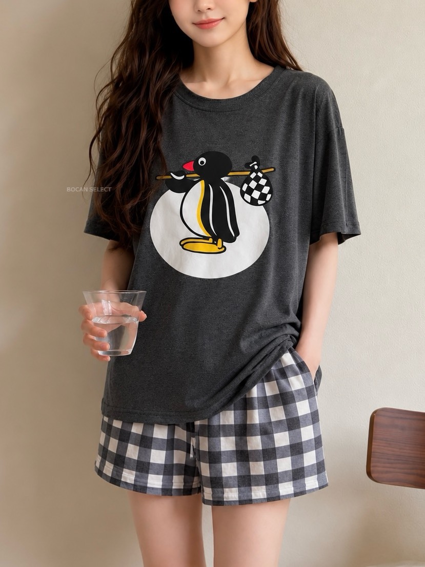 PINGU 居家服 圓領睡衣 兩件式 套裝