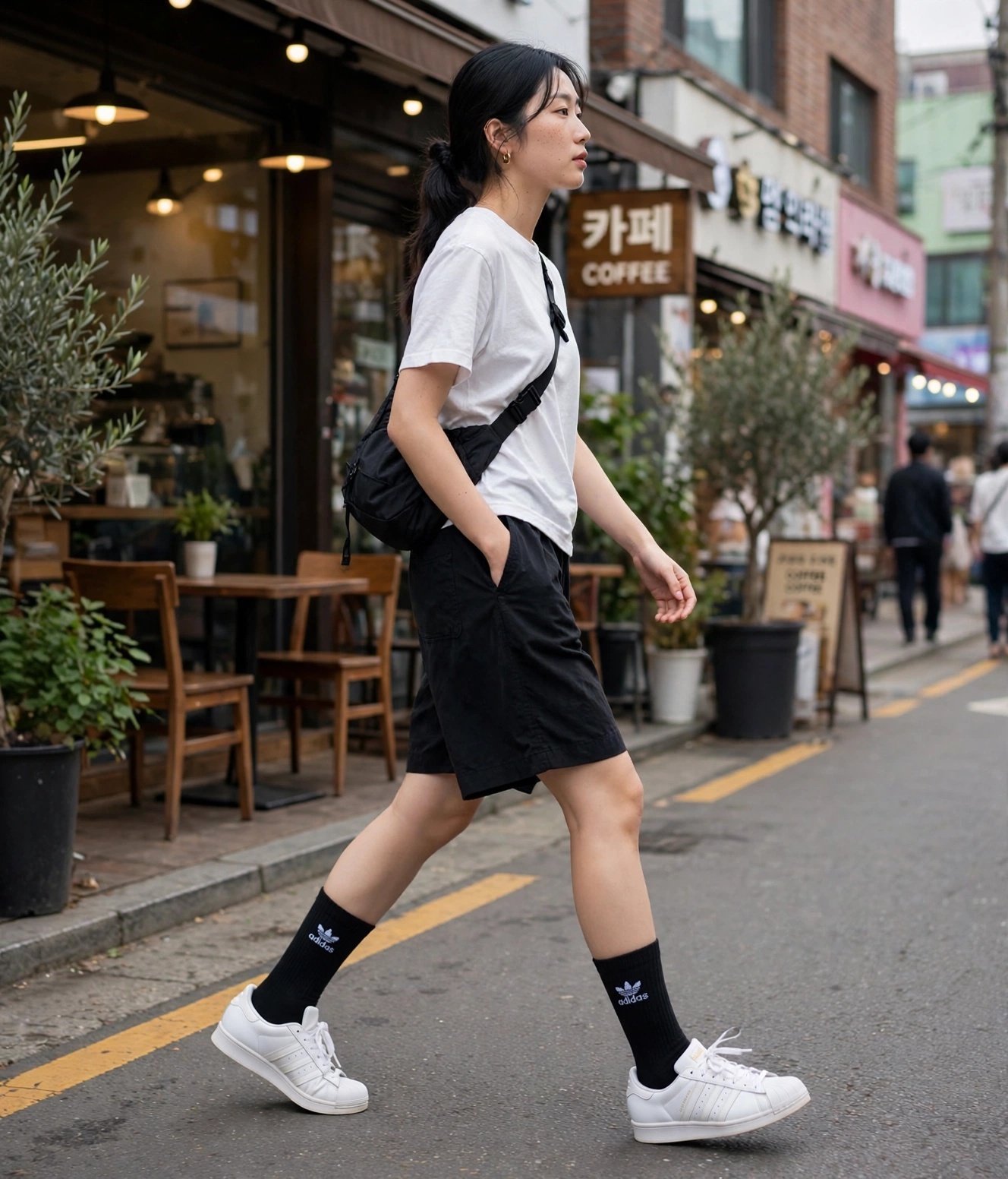 adidas Originals Crew Socks 簡約三葉草黑色高筒運動襪一組(六雙入) (CI8723)