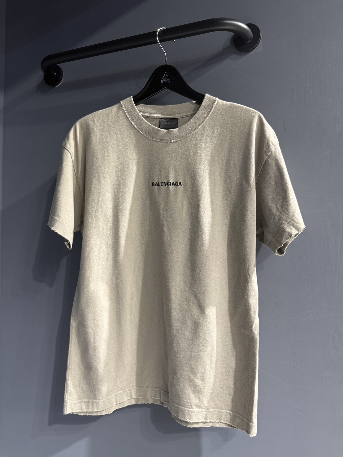 Balenciaga 刺繡 前後logo卡其短袖 T