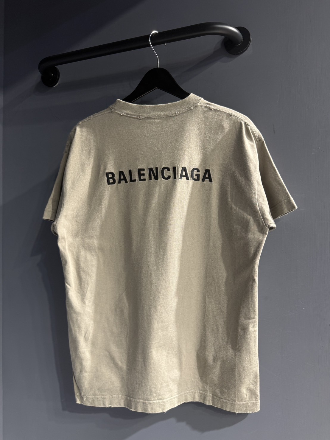 Balenciaga 刺繡 前後logo卡其短袖 T