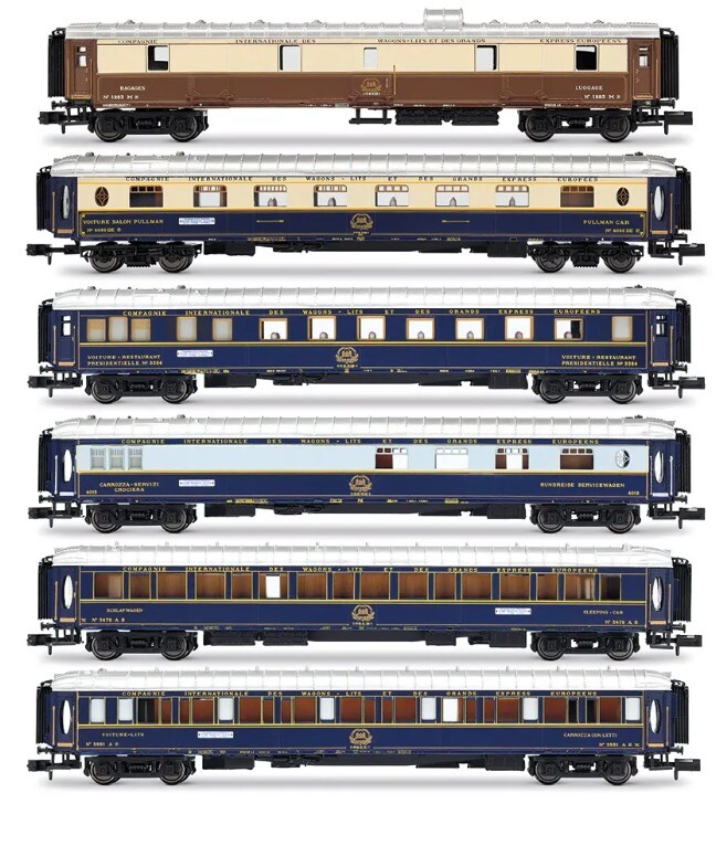 Arnold HN4522 N scale Intraflug/CIWL, 6-unit pack of "50 years of Nostalgie-Istanbul-Orient-Express", 1976