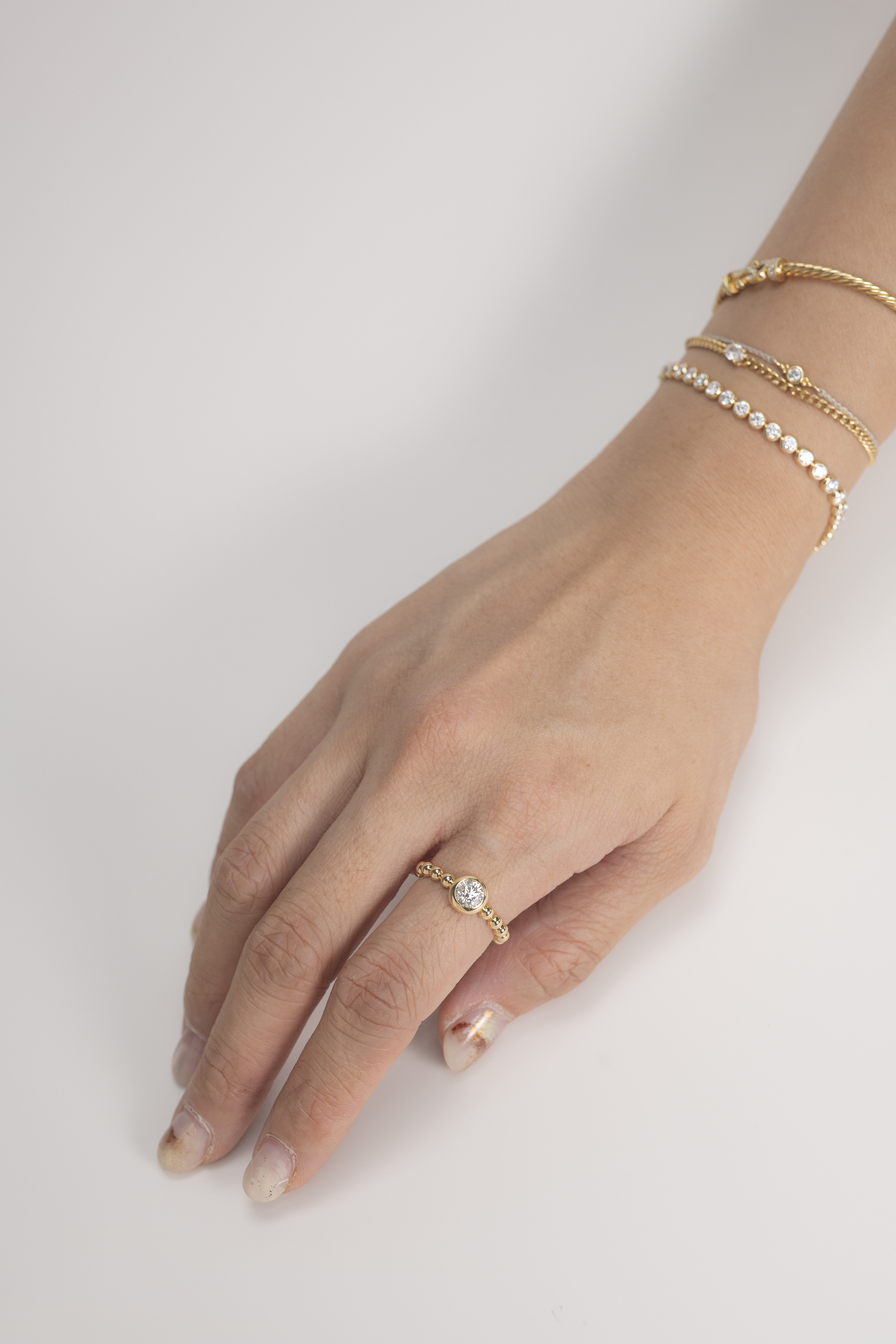 18K 0.50ct 泡泡鑽石戒指