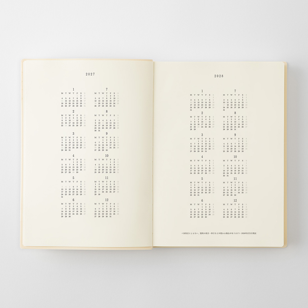 2027 A5 一期一會 手帳日記 MD Notebook Diary｜MD PRODUCT 日本