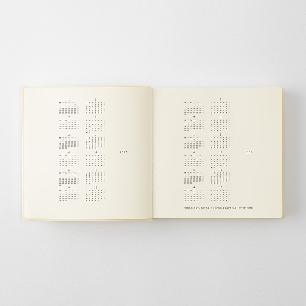 2027 A5方形 一期一會 手帳日記 MD Notebook Diary｜MD PRODUCT 日本