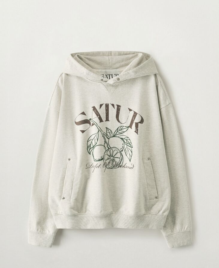 【預購】SATUR ZKR082016 男裝連帽衛衣 (米色)