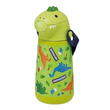 【Skater】Die-Cut Stainless Steel Straw Bottle (Dinosaur Pattern)