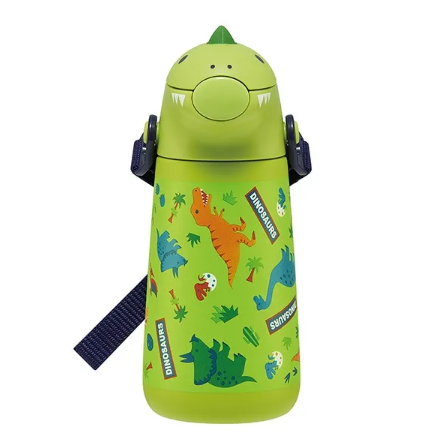 【Skater】Die-Cut Stainless Steel Straw Bottle (Dinosaur Pattern)