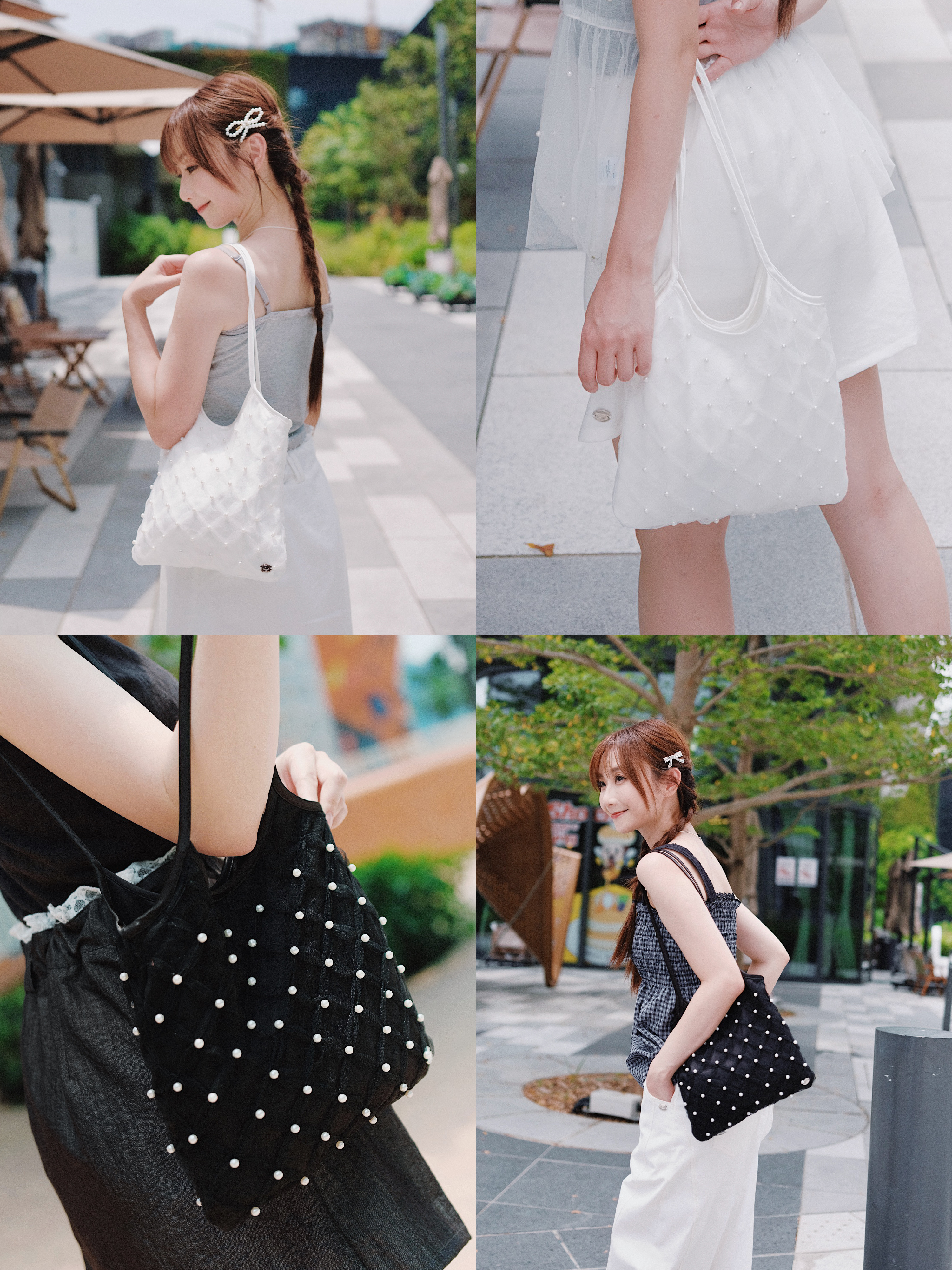 兩色 / 精緻感手工珍珠小單肩包 / Hand-Beaded Pearl Shoulder Bag