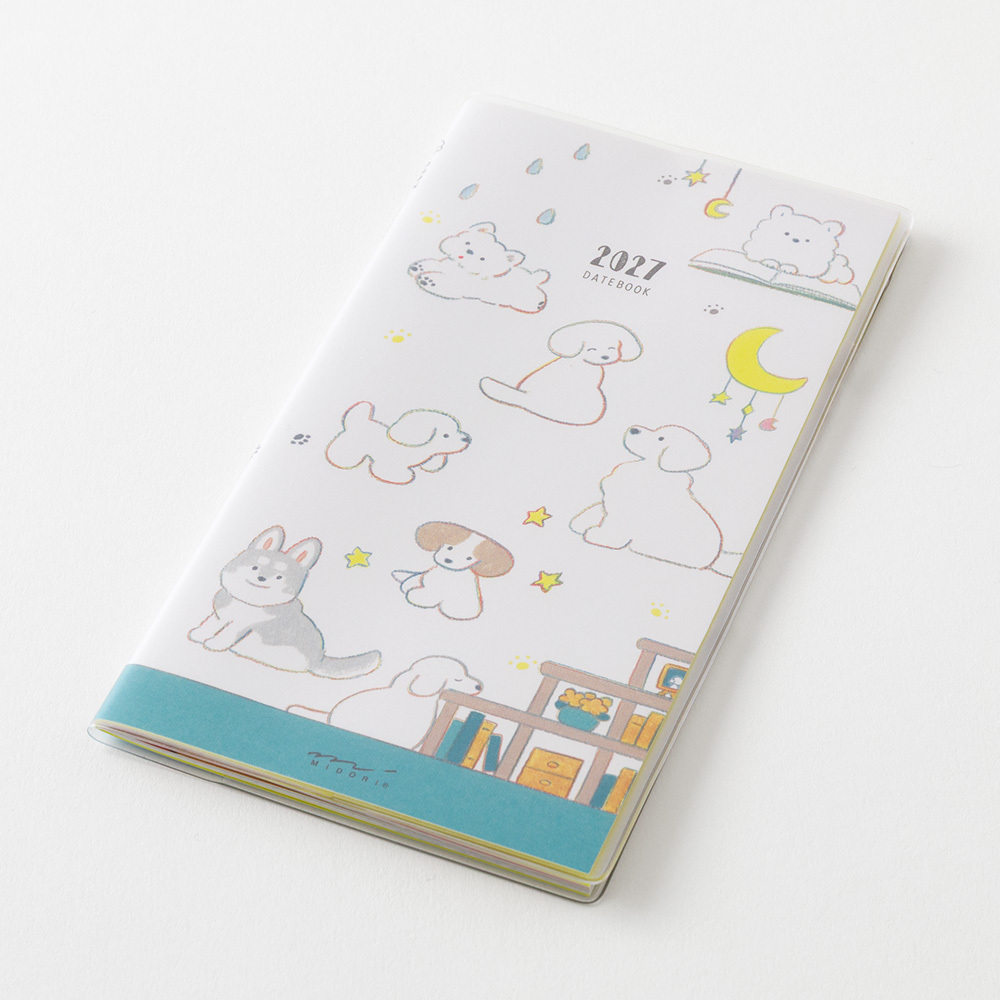 2027 POCKET DIARY 小狗 長型 月間｜MIDORI 日本