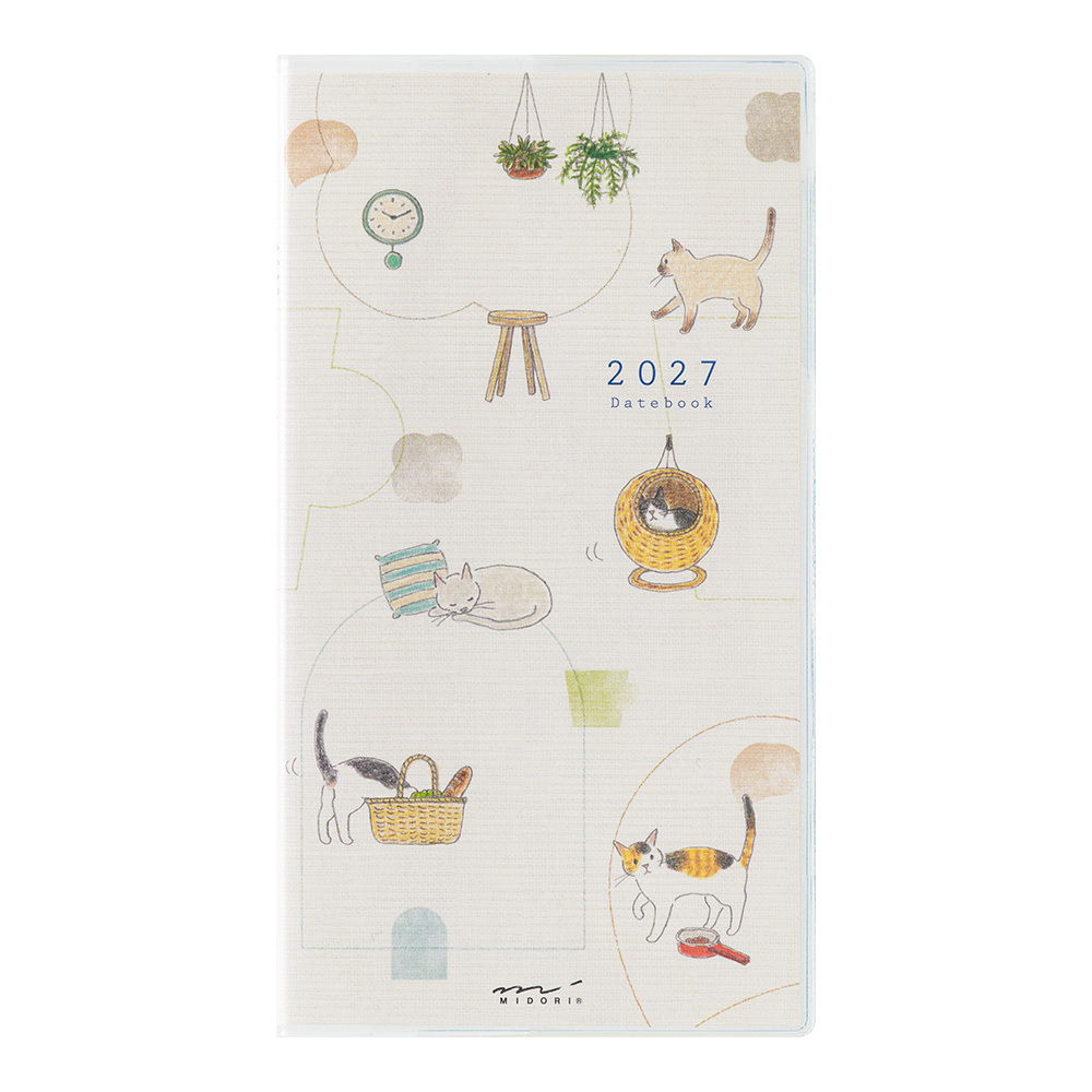 2027 POCKET DIARY 小貓 長型 月間｜MIDORI 日本