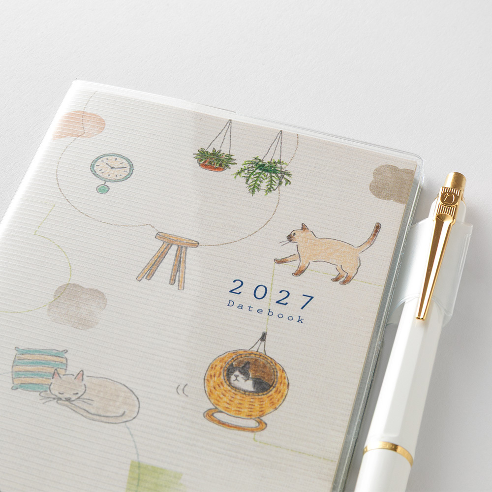 2027 POCKET DIARY 小貓 長型 月間｜MIDORI 日本