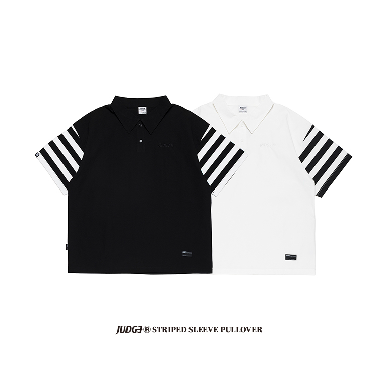 JUDGE®️STRIPED SLEEVE PULLOVER
