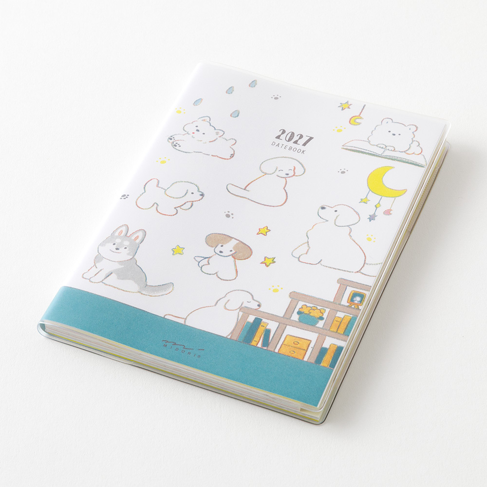 2027 POCKET DIARY 小狗 月雙週 A6｜MIDORI 日本