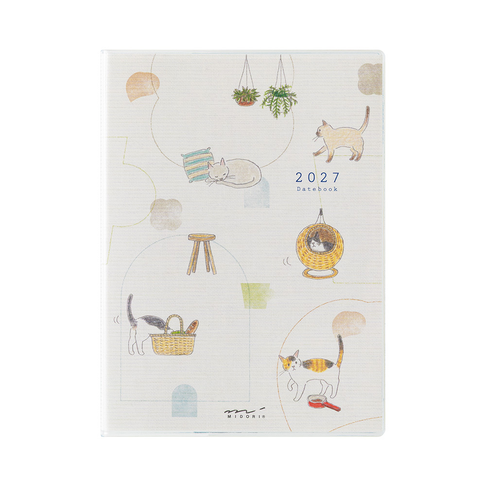 2027 POCKET DIARY 小貓 月雙週 A6｜MIDORI 日本