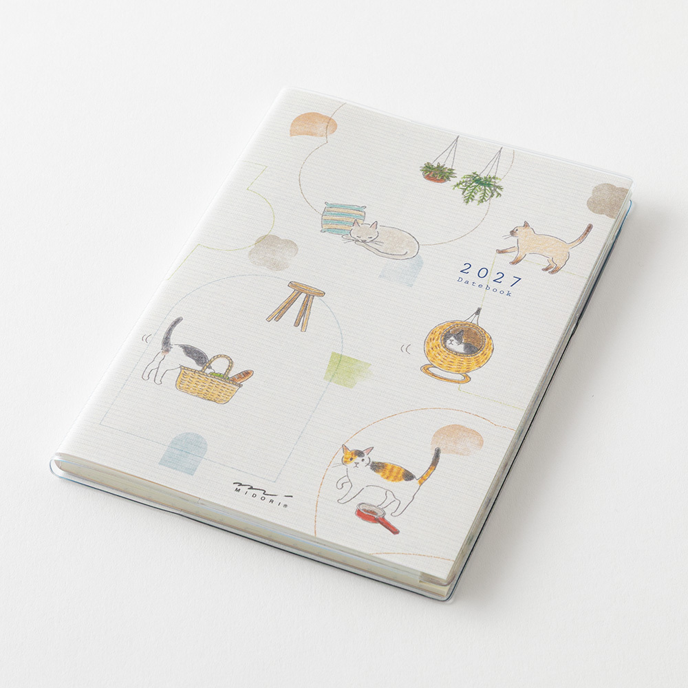 2027 POCKET DIARY 小貓 月雙週 A6｜MIDORI 日本