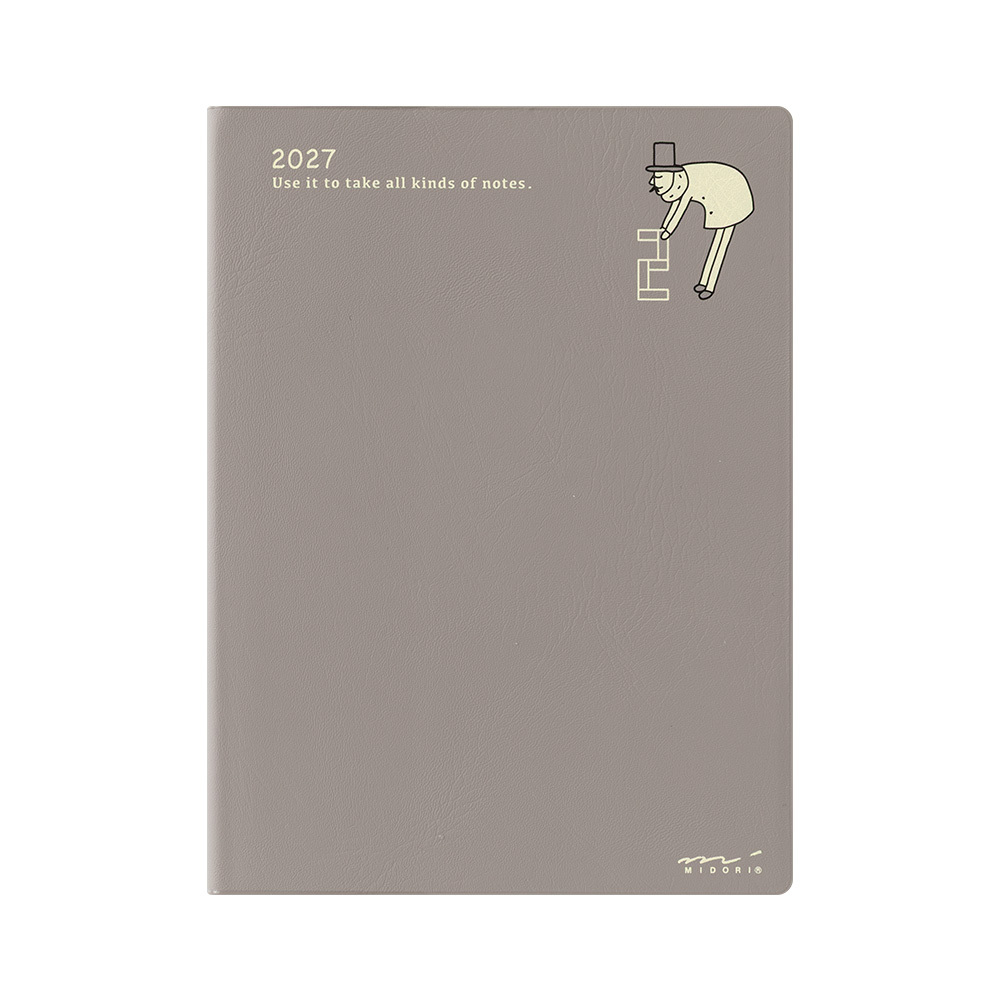 2027 POCKET DIARY 歐吉桑 月雙週 8分割 A6｜MIDORI 日本