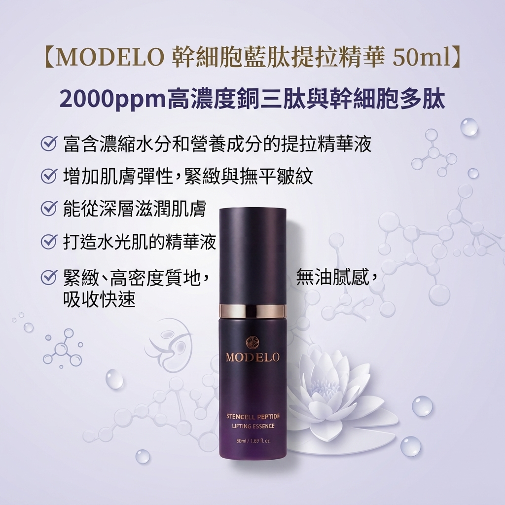 預訂9月上旬到【MODELO 幹細胞藍肽提拉精華 50ML】