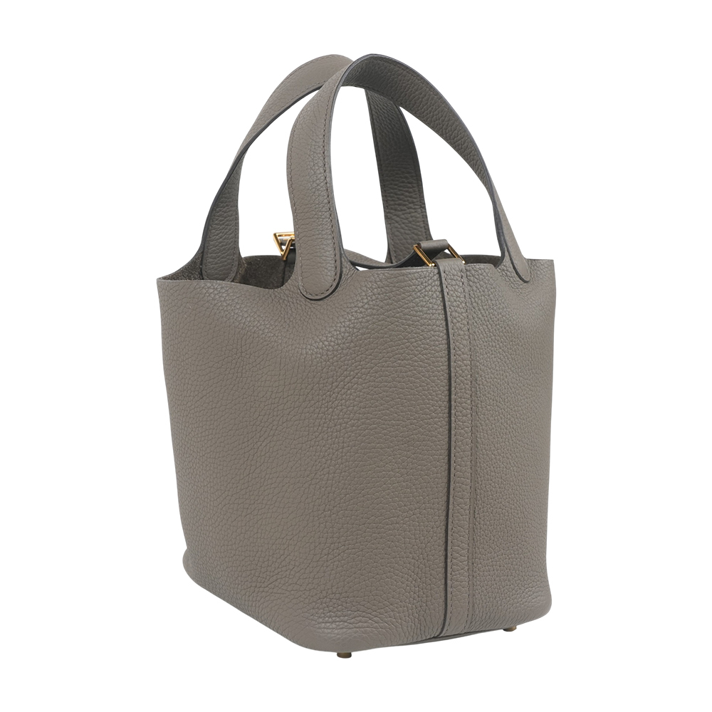 【Hermès】Picotin Lock 18cm PM 手提小水桶(錫器灰)