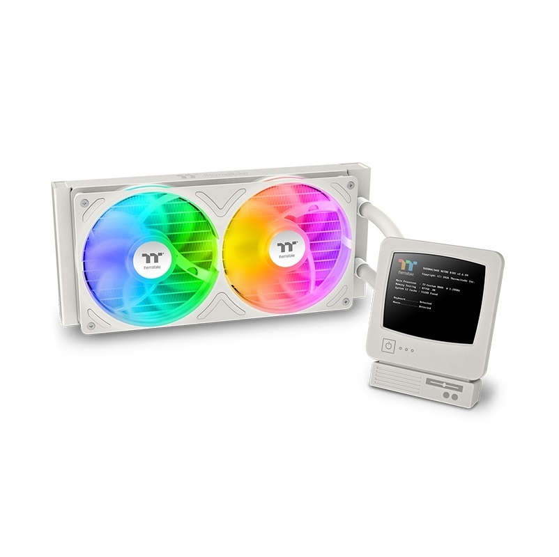 Thermaltake 曜越 Retro 240 Ultra ARGB (3.6吋復古液晶顯示、連框風扇) 白色/CL-W509-PL12SW-A