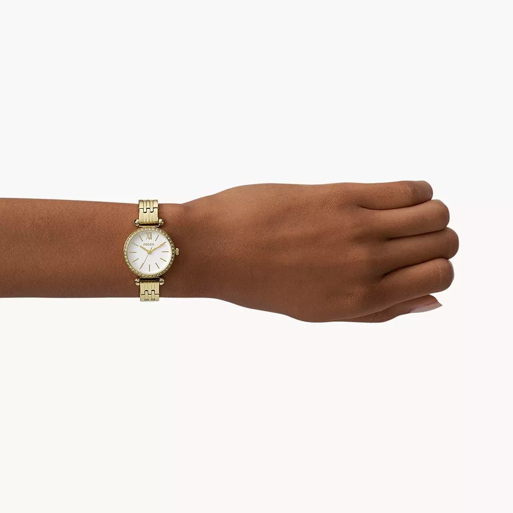 Tillie Mini 復古細鍊圈鑽女錶 金色不鏽鋼錶帶 26 MM BQW3503