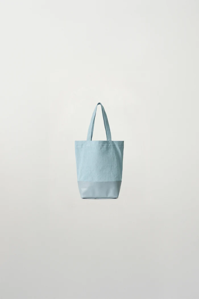 【預購】SATUR ZKR082024 拼皮革托特包 (浅蓝色)