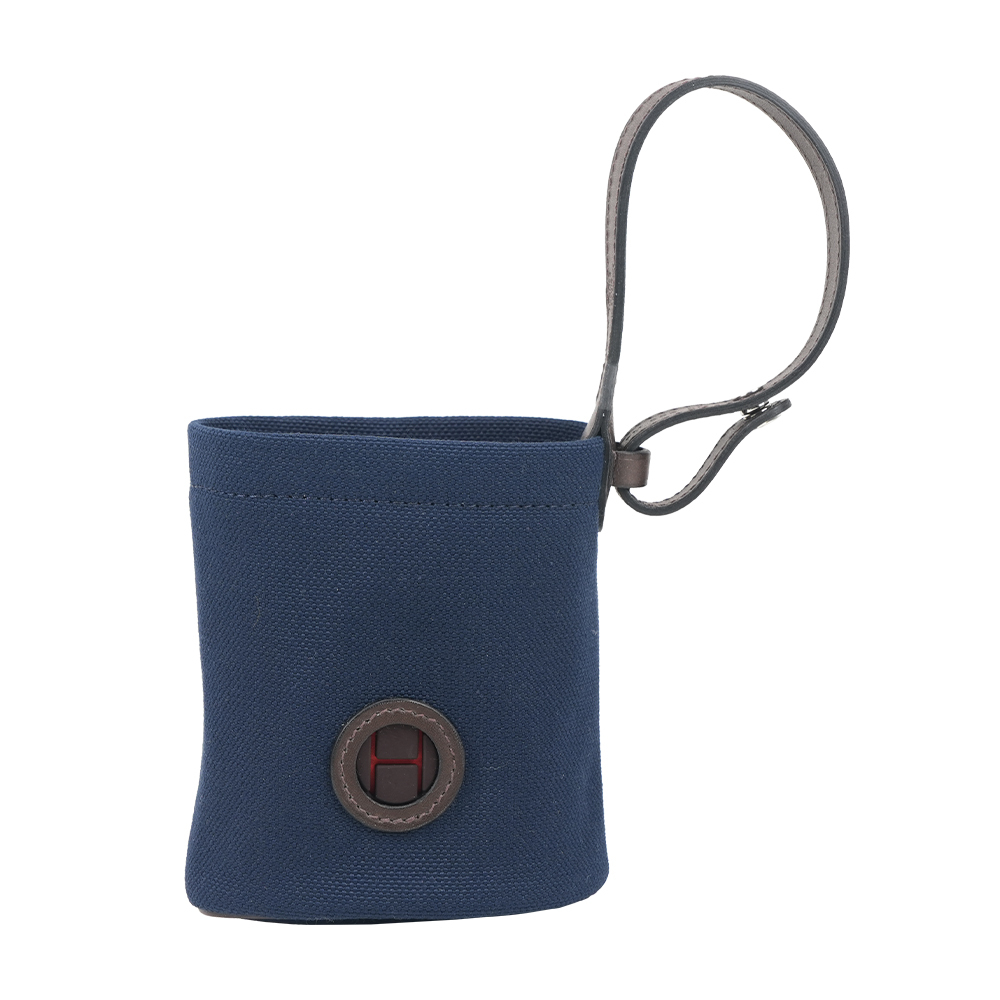 【Hermès】On-the-go 帆布及牛皮多功能袋/遛狗小袋(海軍藍)