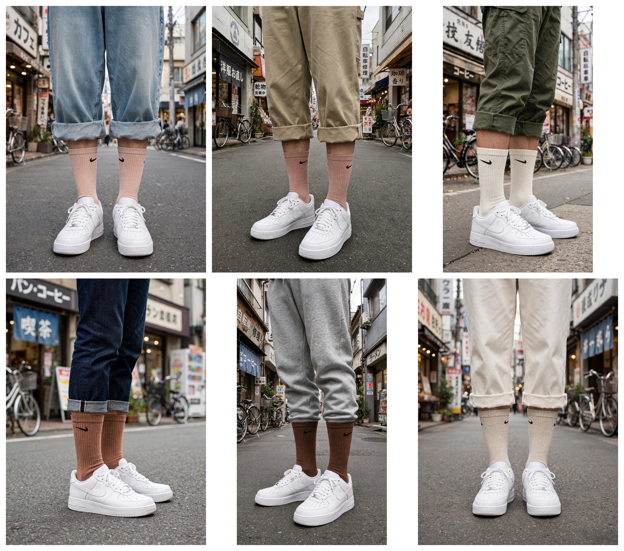 Nike Everyday Plus Cushioned 大地色高筒襪一組(六雙入) (SX6897-904)