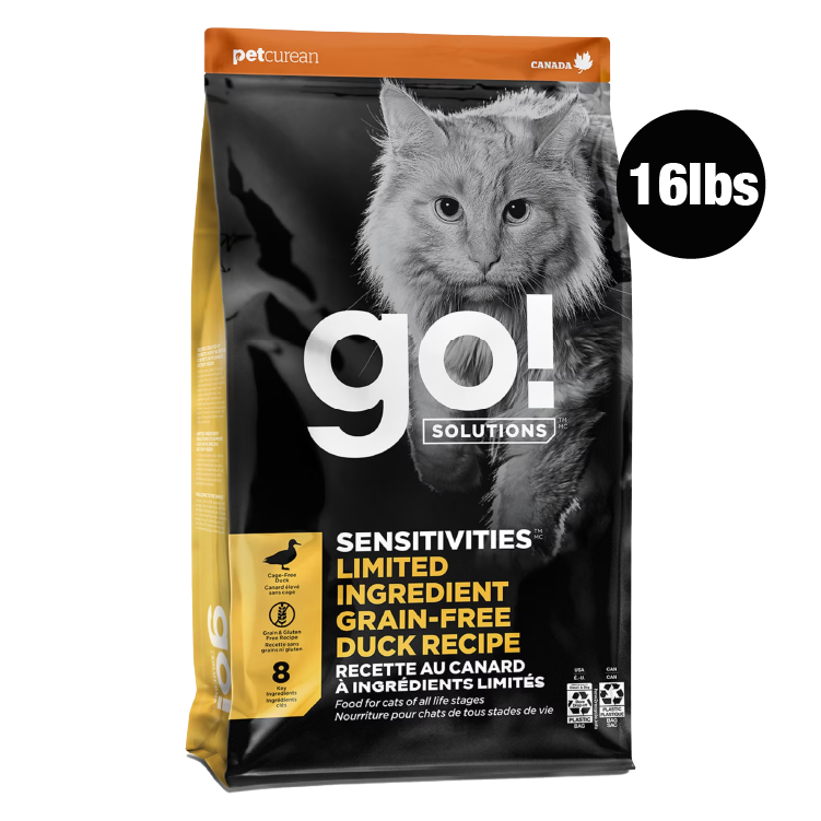 Go! Solutions 低敏系列-單⼀肉源無殼物鴨肉貓糧