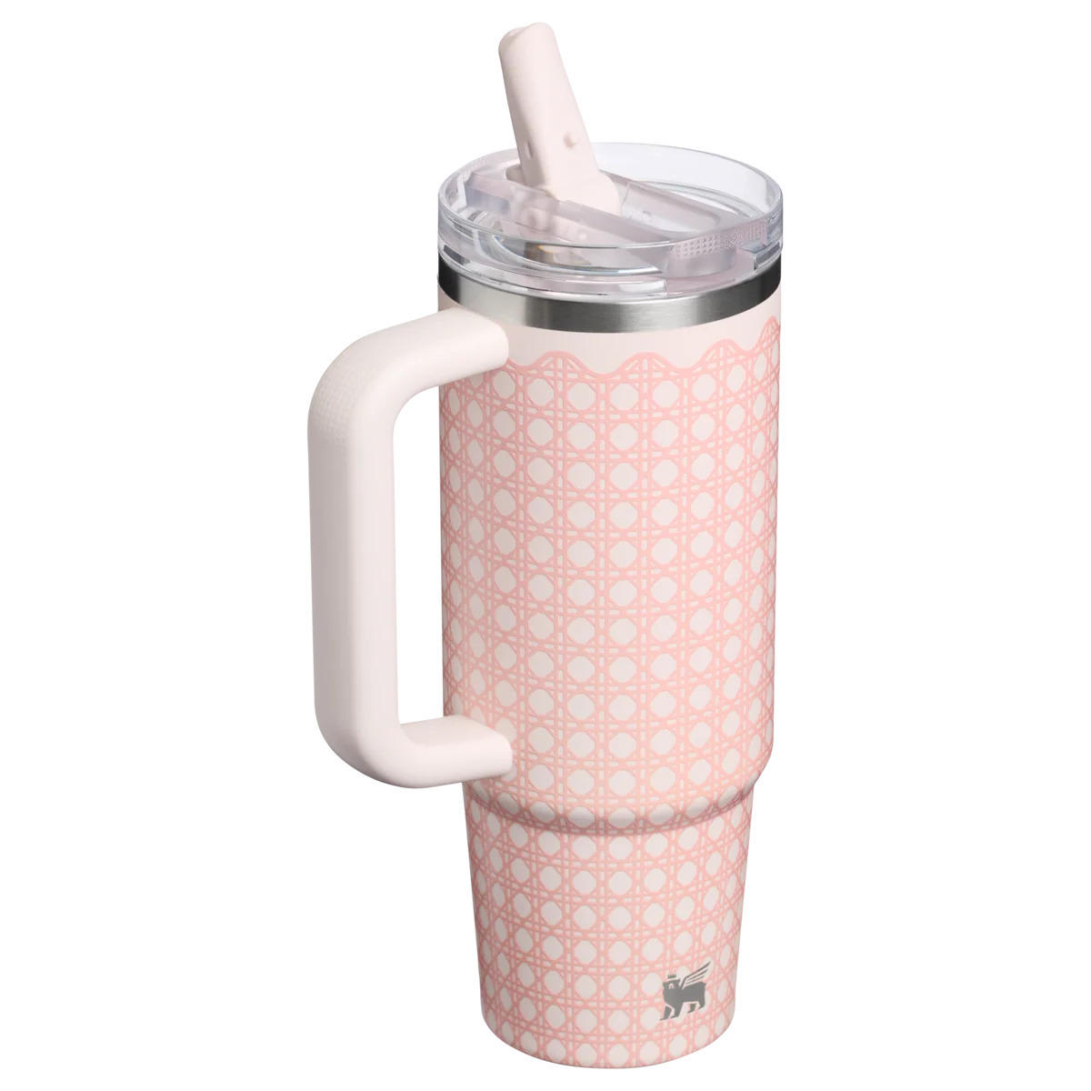 THE QUENCHER PROTOUR FLIPSTRAW ROSE QUARTZ RATTAN 30OZ 40OZ